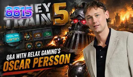 Tampilan visual mesin slot Money Train 5 dengan tema kereta futuristik dan karakter ikonik
